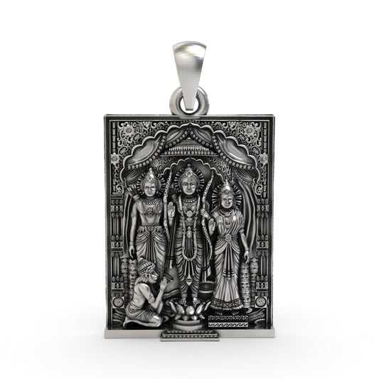 925 Silver Ram Darbar Pendant | Ram, Sita, Lakshman & Hanuman – Shukan Jewellers