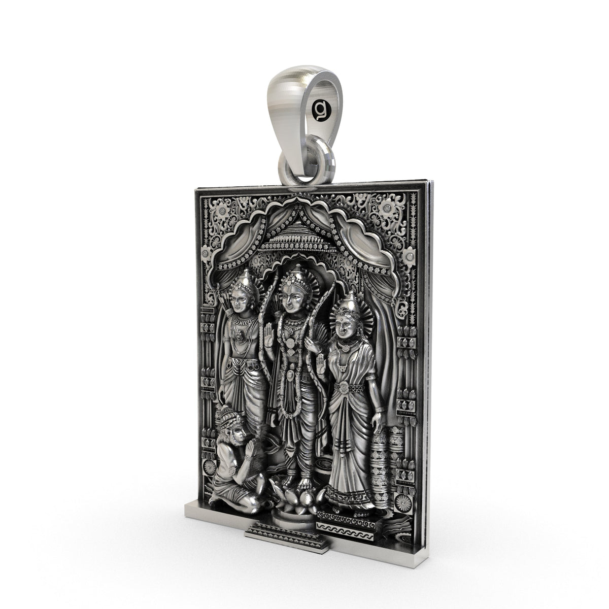 925 Silver Ram Darbar Pendant | Ram, Sita, Lakshman & Hanuman – Shukan Jewellers
