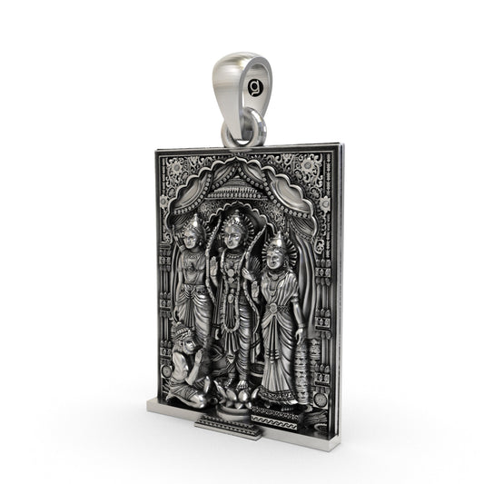 925 Silver Ram Darbar Pendant | Ram, Sita, Lakshman & Hanuman – Shukan Jewellers