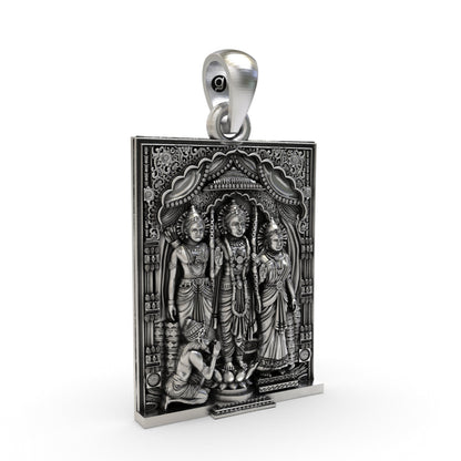 925 Silver Ram Darbar Pendant | Ram, Sita, Lakshman & Hanuman – Shukan Jewellers