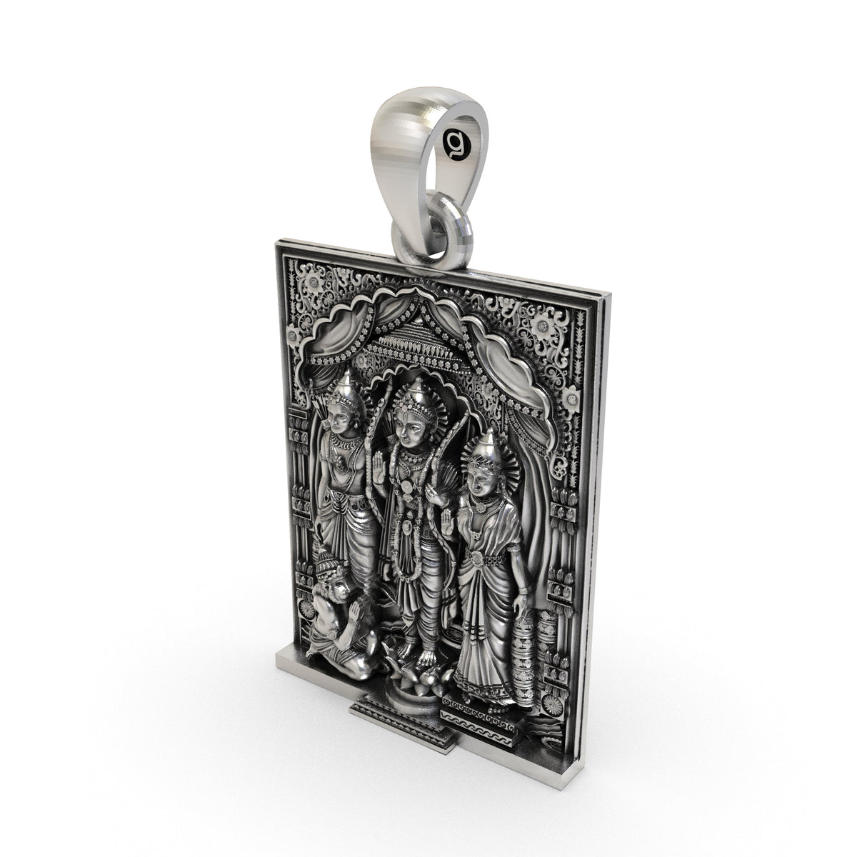 925 Silver Ram Darbar Pendant | Ram, Sita, Lakshman & Hanuman – Shukan Jewellers