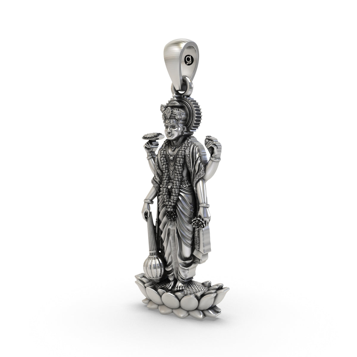 925 Silver Vishnu Narayana Pendant | Lord Vishnu Sacred Devotional Locket