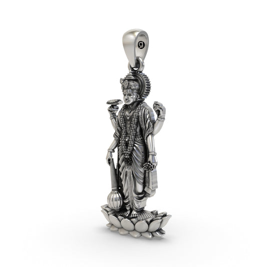 925 Silver Vishnu Narayana Pendant | Lord Vishnu Sacred Devotional Locket