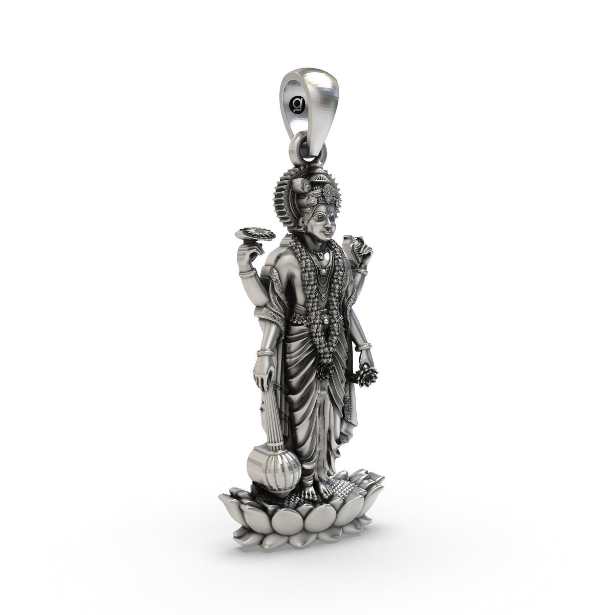 925 Silver Vishnu Narayana Pendant | Lord Vishnu Sacred Devotional Locket