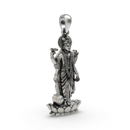 925 Silver Vishnu Narayana Pendant | Lord Vishnu Sacred Devotional Locket