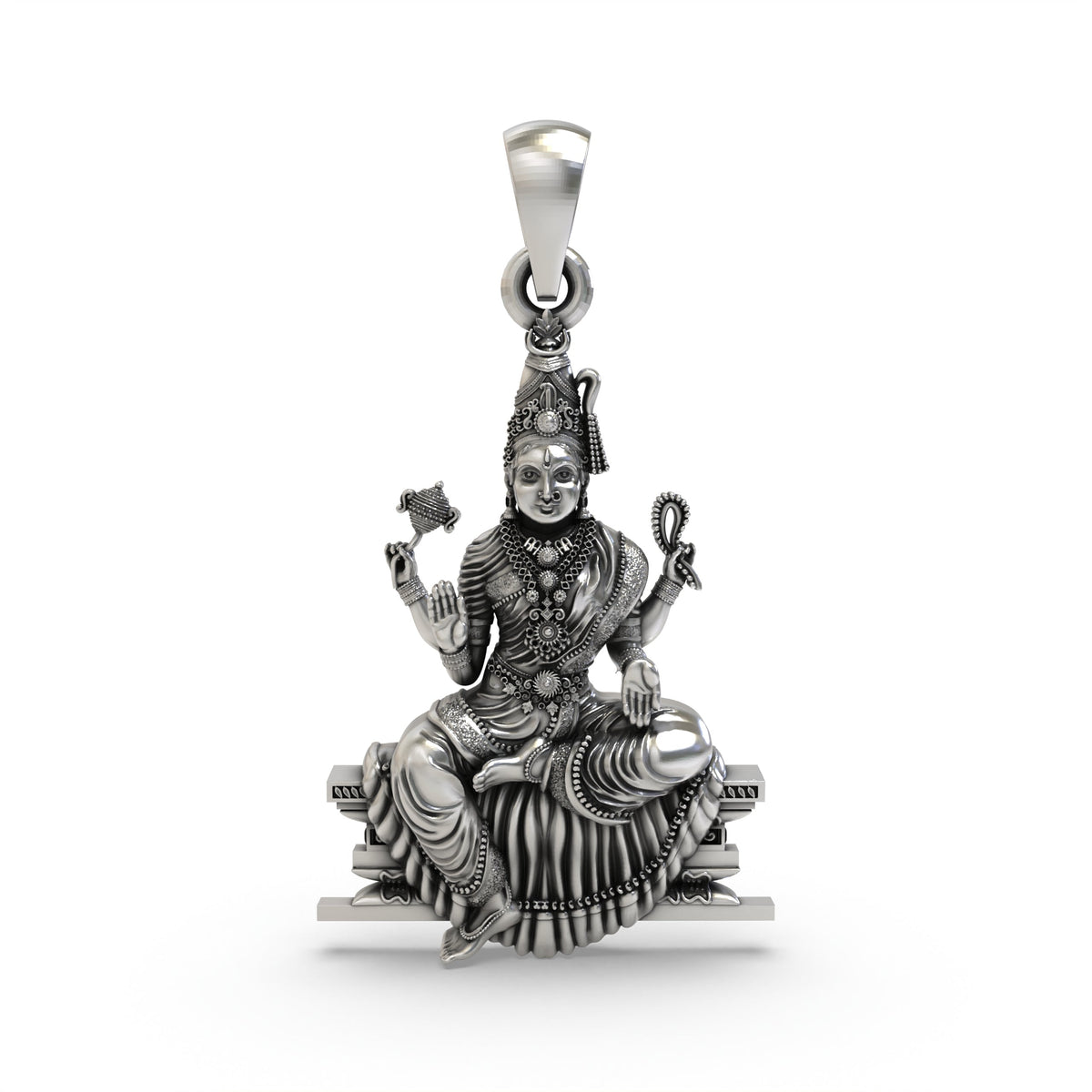 Bhuvaneshvari 925 Silver Pendant | Maa Bhuvaneshvari Devi Spiritual Locket