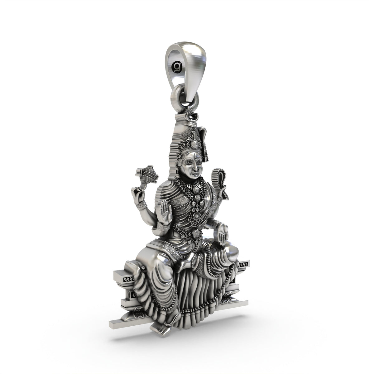 Bhuvaneshvari 925 Silver Pendant | Maa Bhuvaneshvari Devi Spiritual Locket