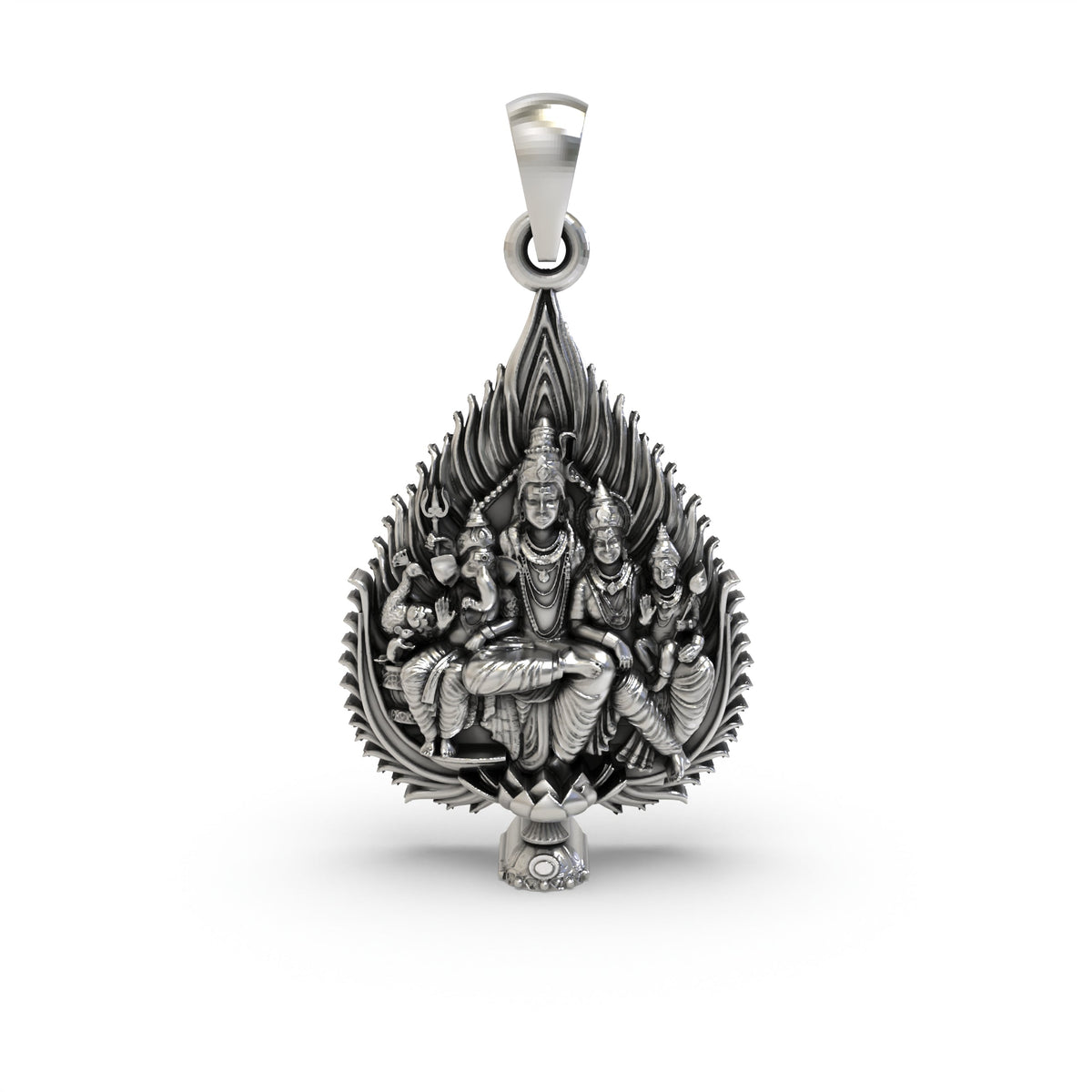 Shiva Family 925 Silver Pendant | Mahadev Parivar Spiritual Protection Locket