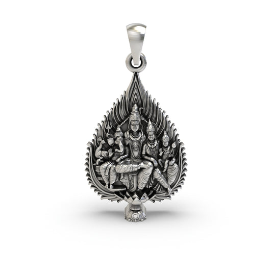 Shiva Family 925 Silver Pendant | Mahadev Parivar Spiritual Protection Locket
