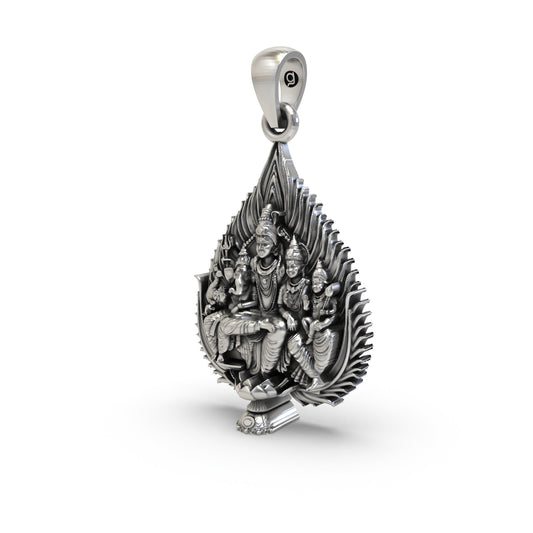Shiva Family 925 Silver Pendant | Mahadev Parivar Spiritual Protection Locket