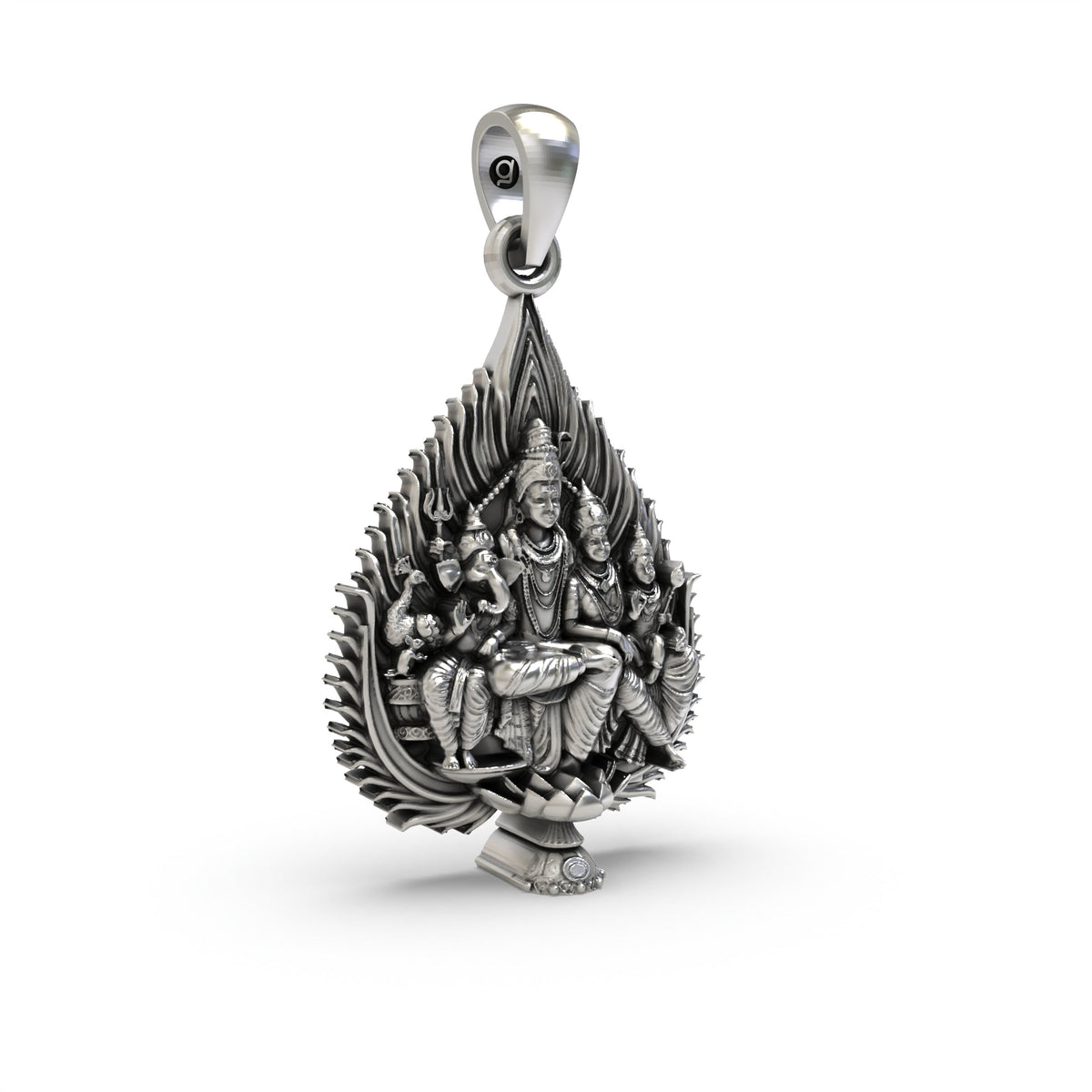 Shiva Family 925 Silver Pendant | Mahadev Parivar Spiritual Protection Locket
