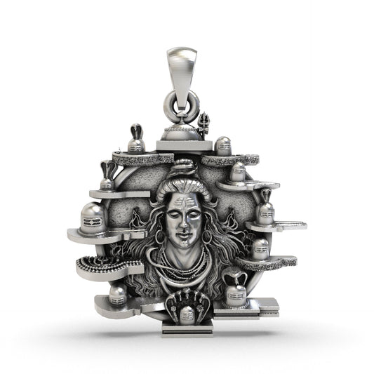 12 Jyotirlinga 925 Silver Pendant | Lord Shiva Devotional Locket