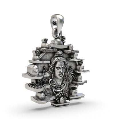 12 Jyotirlinga 925 Silver Pendant | Lord Shiva Devotional Locket