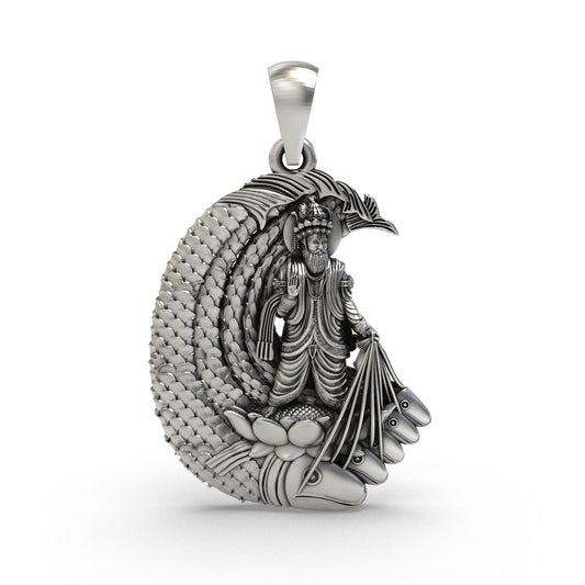 Lord Jhulelal 925 Silver Pendant | Jhulelal Sai Sindhi Devotional Locket