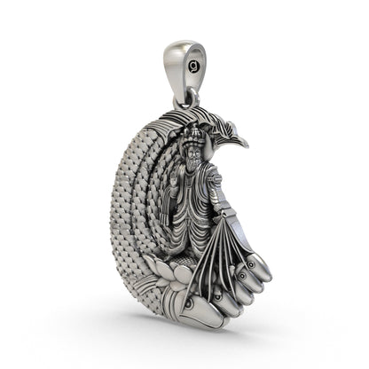 Lord Jhulelal 925 Silver Pendant | Jhulelal Sai Sindhi Devotional Locket