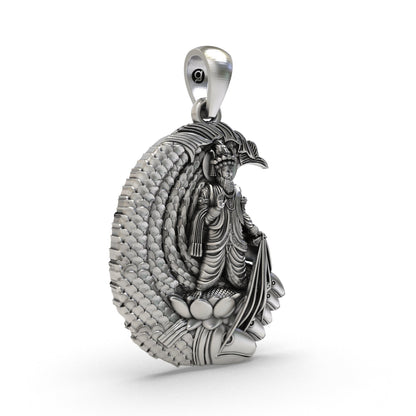 Lord Jhulelal 925 Silver Pendant | Jhulelal Sai Sindhi Devotional Locket