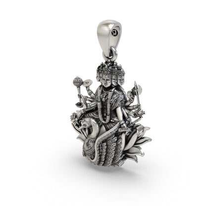 Gayatri Mata 925 Silver Pendant | Gayatri Devi Spiritual Locket
