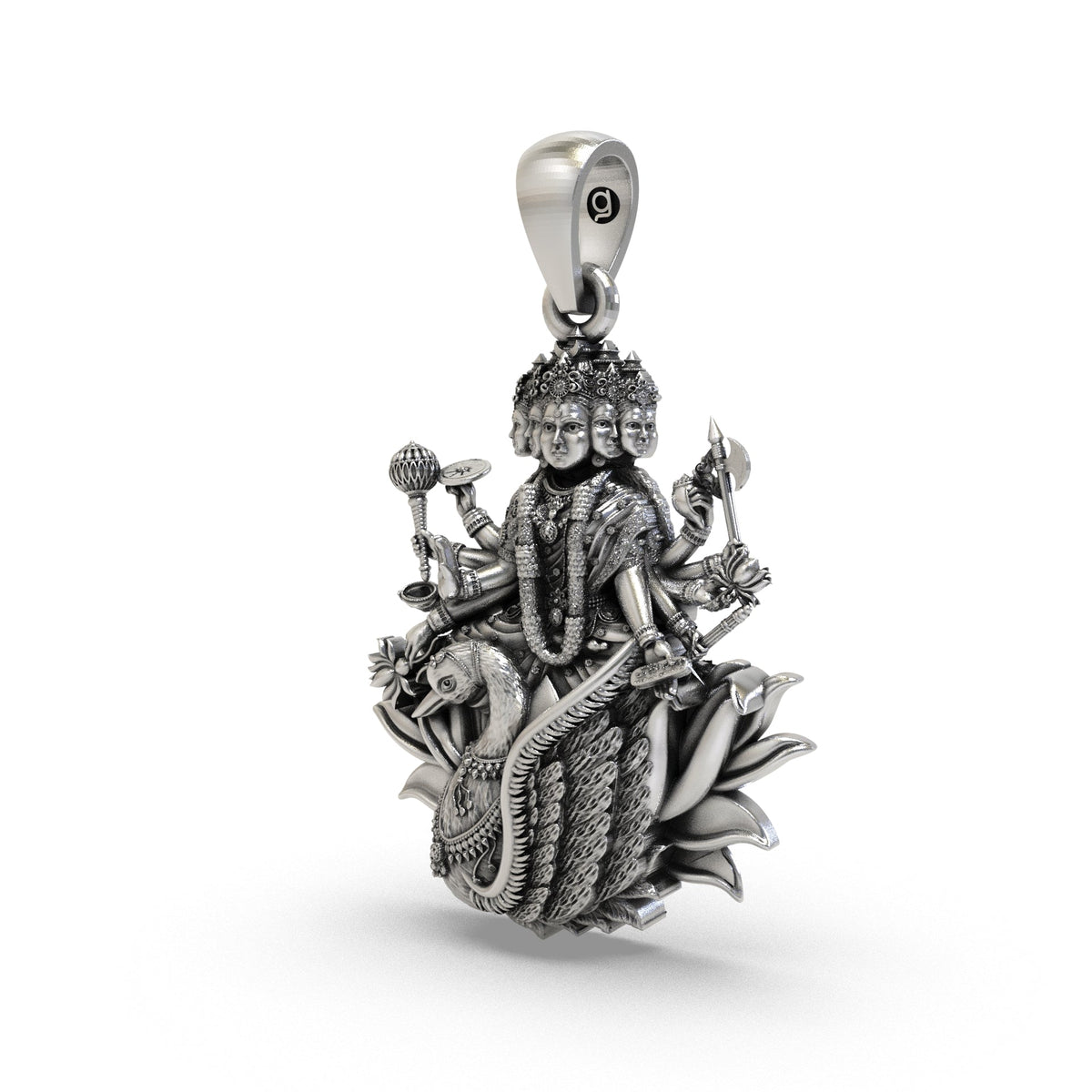 Gayatri Mata 925 Silver Pendant | Gayatri Devi Spiritual Locket