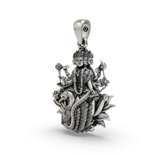 Gayatri Mata 925 Silver Pendant | Gayatri Devi Spiritual Locket