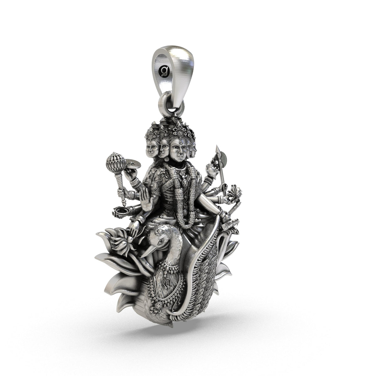 Gayatri Mata 925 Silver Pendant | Gayatri Devi Spiritual Locket