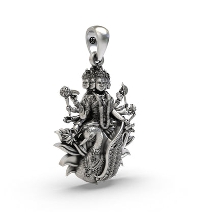 Gayatri Mata 925 Silver Pendant | Gayatri Devi Spiritual Locket