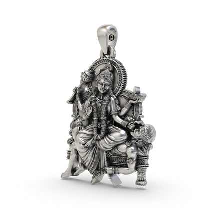 Maa Baglamukhi 925 Silver Pendant | Baglamukhi Devi Protection Locket