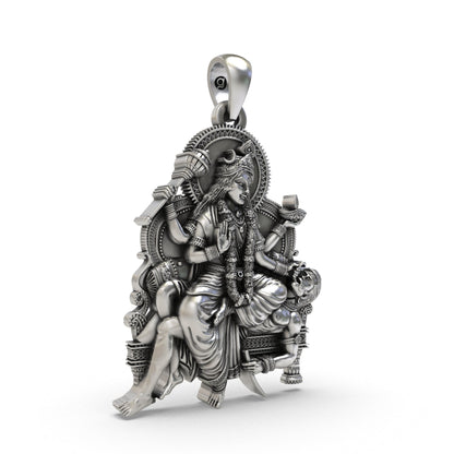 Maa Baglamukhi 925 Silver Pendant | Baglamukhi Devi Protection Locket