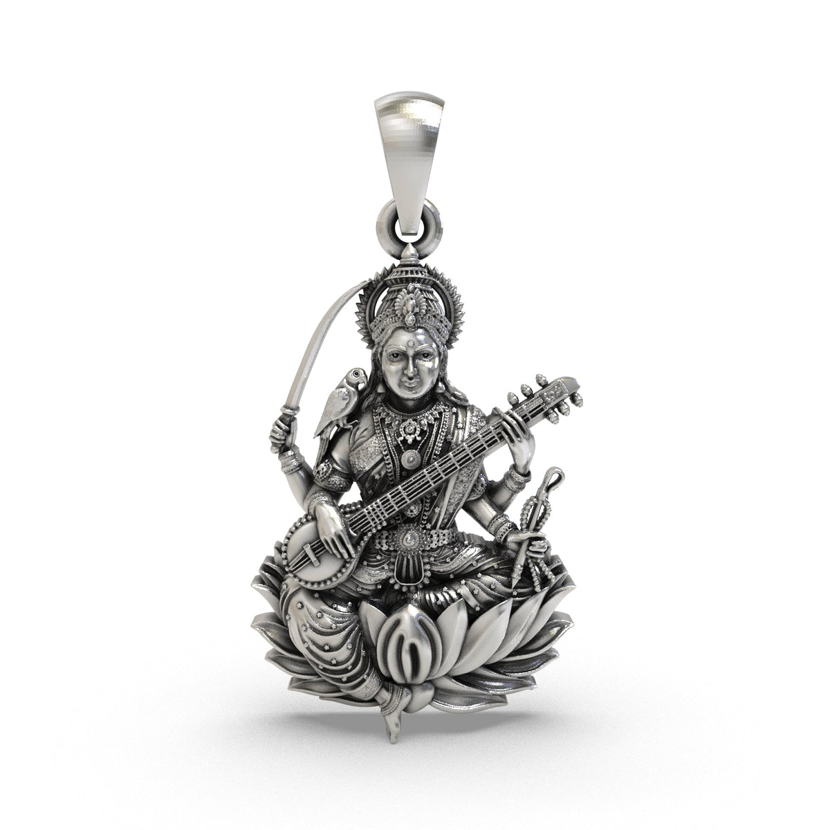 Maa Matangi 925 Silver Pendant | Matangi Devi Spiritual Locket