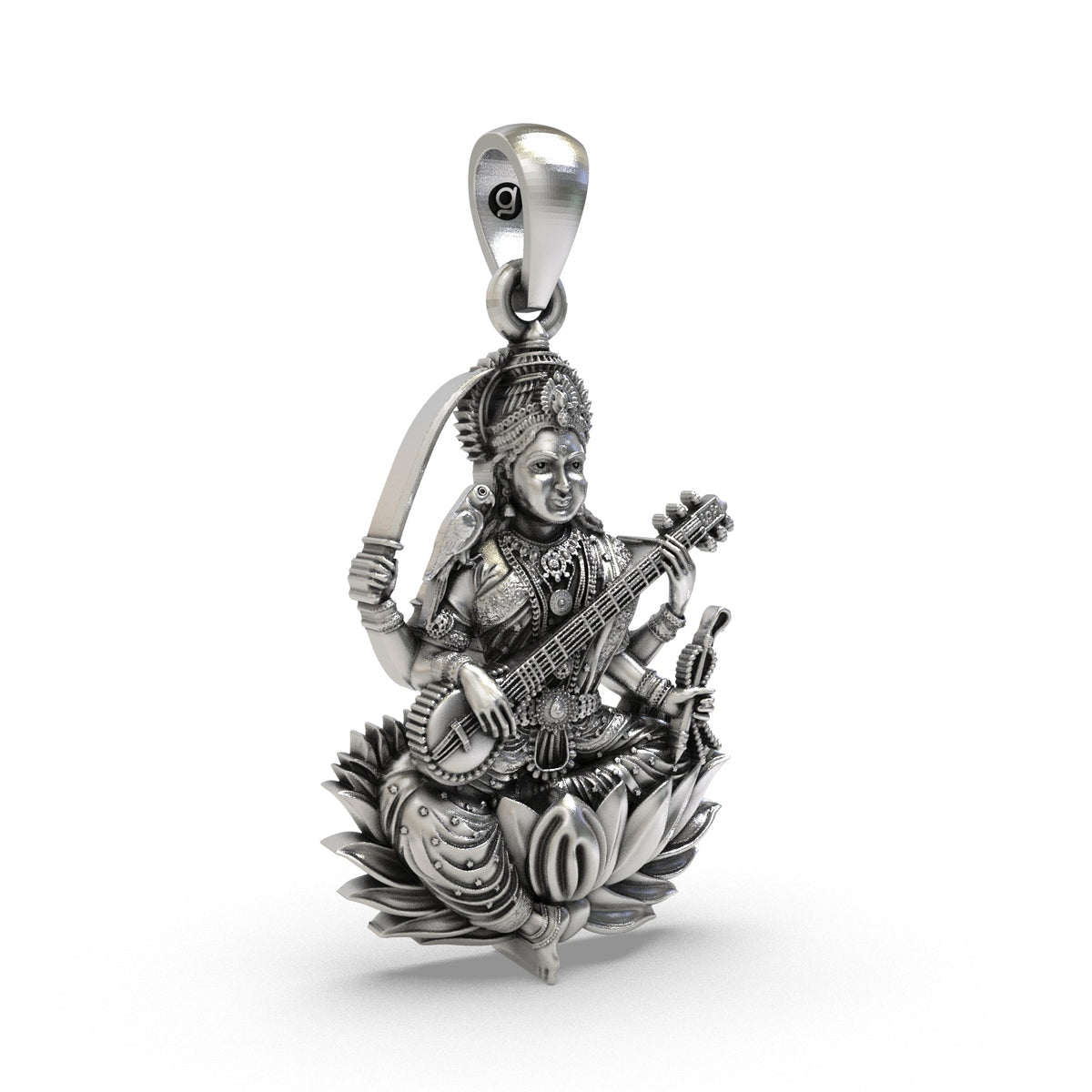 Maa Matangi 925 Silver Pendant | Matangi Devi Spiritual Locket
