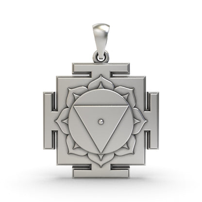 925 Silver Tara Yantra Pendant | Mahavidya Spiritual Jewelry for Wisdom & Protection