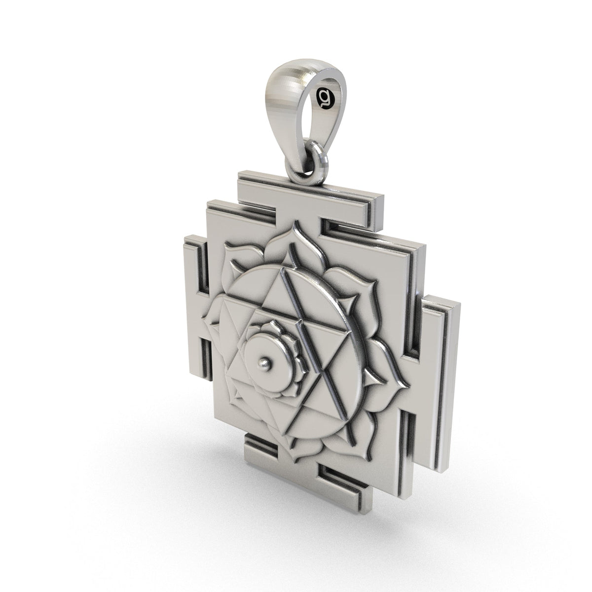 925 Silver Kamala Yantra Pendant | Sacred Wealth & Prosperity Spiritual Jewelry