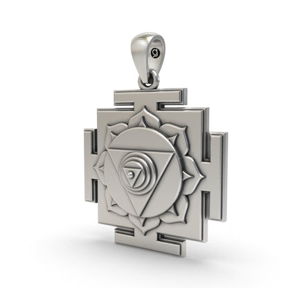 925 Silver Chinnamasta Yantra Pendant | Spiritual Protection & Transformation Jewelry