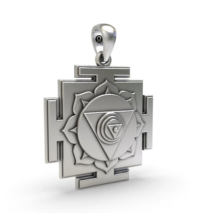 925 Silver Chinnamasta Yantra Pendant | Spiritual Protection & Transformation Jewelry