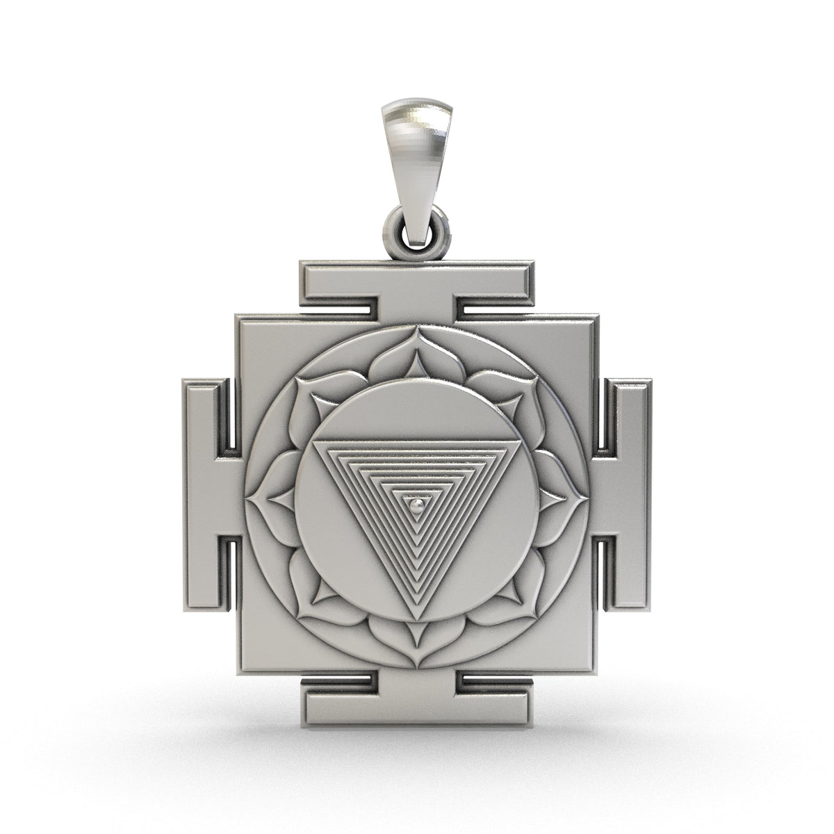 925 Sterling Silver Tripura Bhairavi Yantra Pendant – Sacred Jewelry for Protection