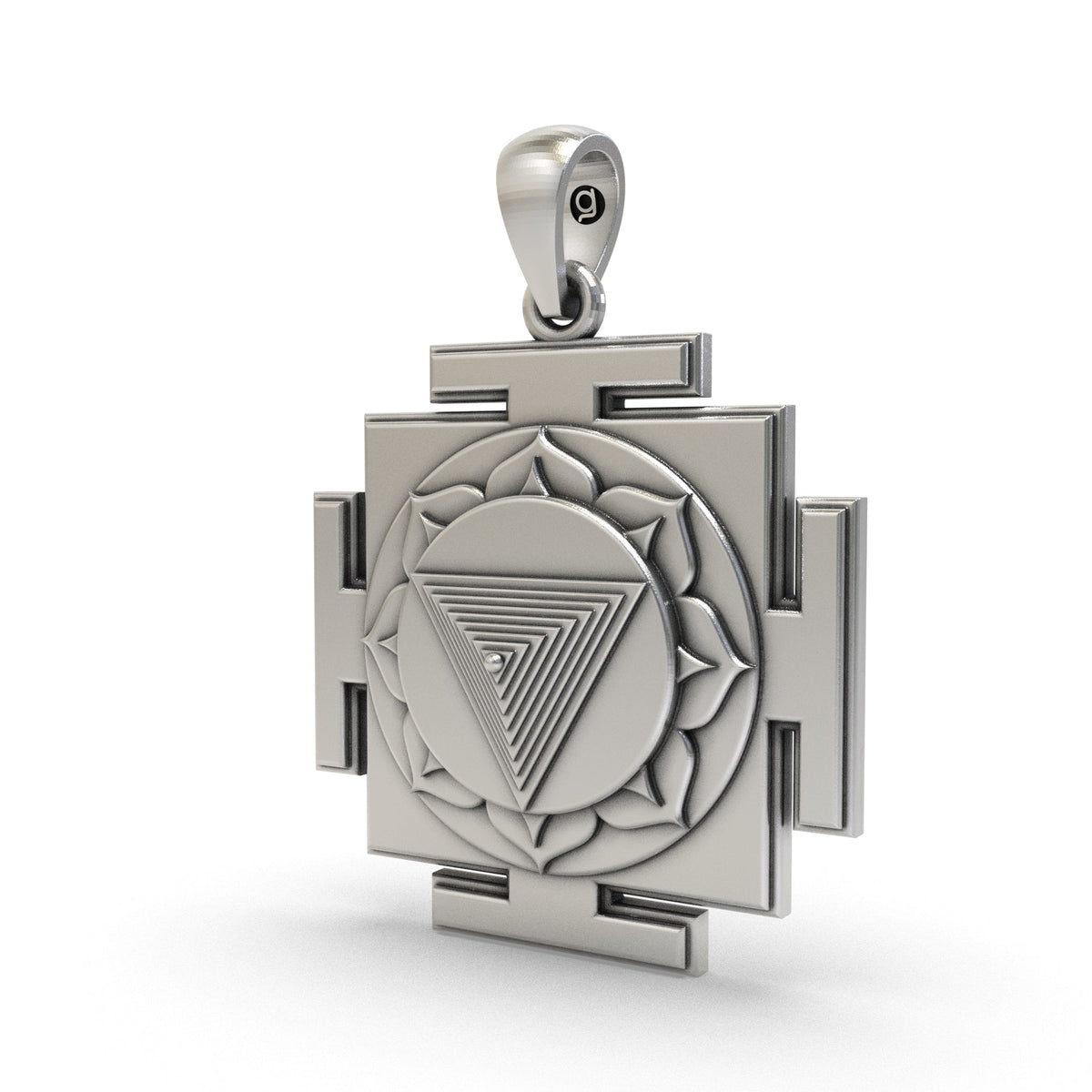 925 Sterling Silver Tripura Bhairavi Yantra Pendant – Sacred Jewelry for Protection