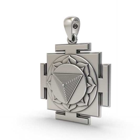 925 Sterling Silver Tripura Bhairavi Yantra Pendant – Sacred Jewelry for Protection