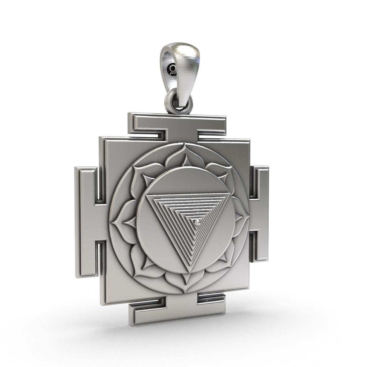 925 Sterling Silver Tripura Bhairavi Yantra Pendant – Sacred Jewelry for Protection