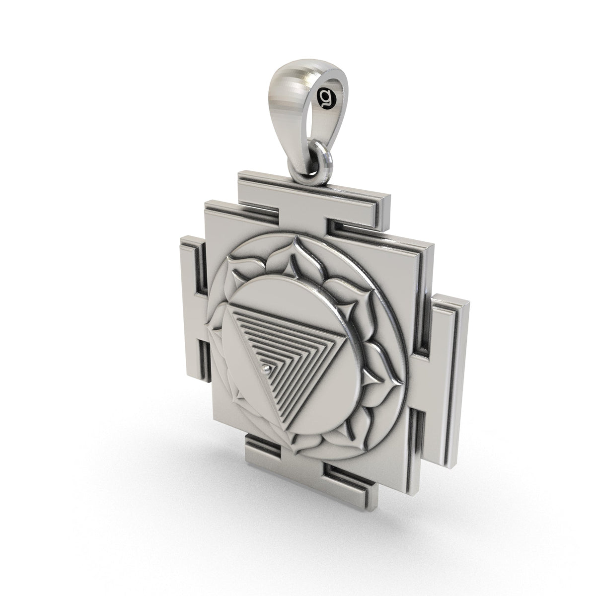 925 Sterling Silver Tripura Bhairavi Yantra Pendant – Sacred Jewelry for Protection