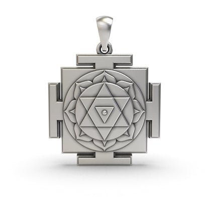 925 Sterling Silver Dhumavati Yantra Pendant – Sacred Jewelry for Protection