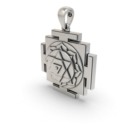 925 Sterling Silver Dhumavati Yantra Pendant – Sacred Jewelry for Protection