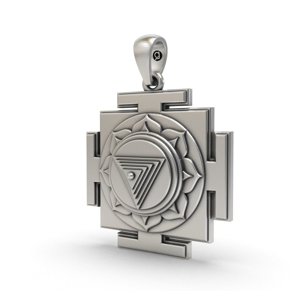 925 Sterling Silver Mahakali Yantra Pendant – Sacred Jewelry for Protection, Inner Strength & Negativity Removal