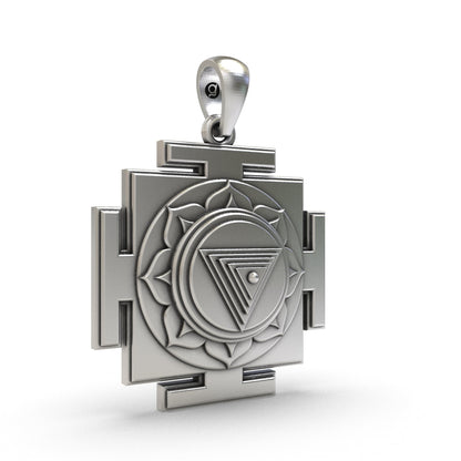 925 Sterling Silver Mahakali Yantra Pendant – Sacred Jewelry for Protection, Inner Strength & Negativity Removal
