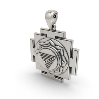 925 Sterling Silver Mahakali Yantra Pendant – Sacred Jewelry for Protection, Inner Strength & Negativity Removal
