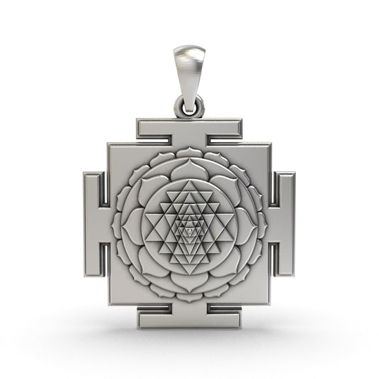 925 Silver Tripura Sundari Yantra Pendant – Sacred Jewelry for Prosperity, Beauty & Divine Harmony