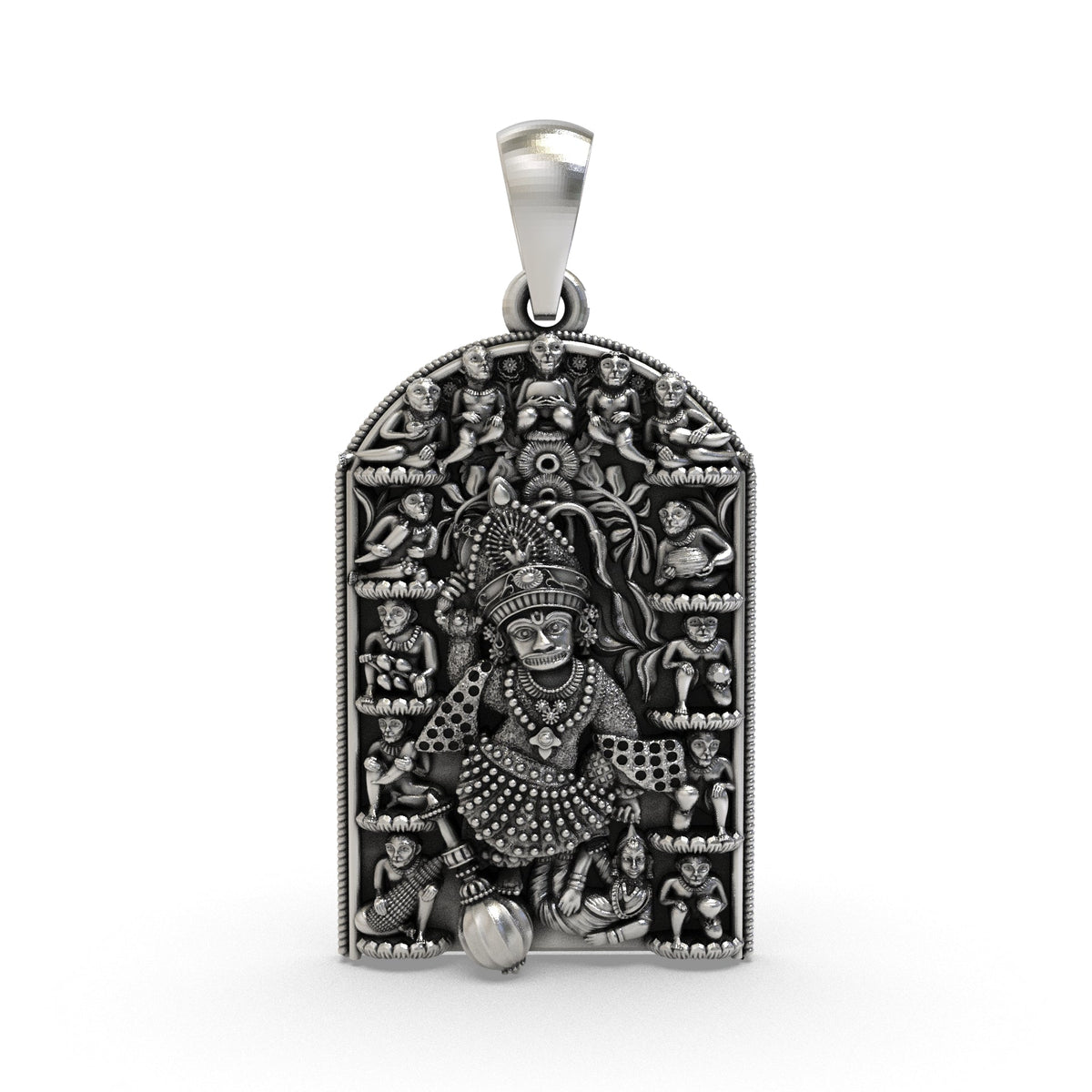 925 Silver Kashtbhanjan Dev Pendant – Sacred Hanuman Symbol for Protection, Strength & Obstacle Removal
