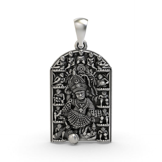 925 Silver Kashtbhanjan Dev Pendant – Sacred Hanuman Symbol for Protection, Strength & Obstacle Removal