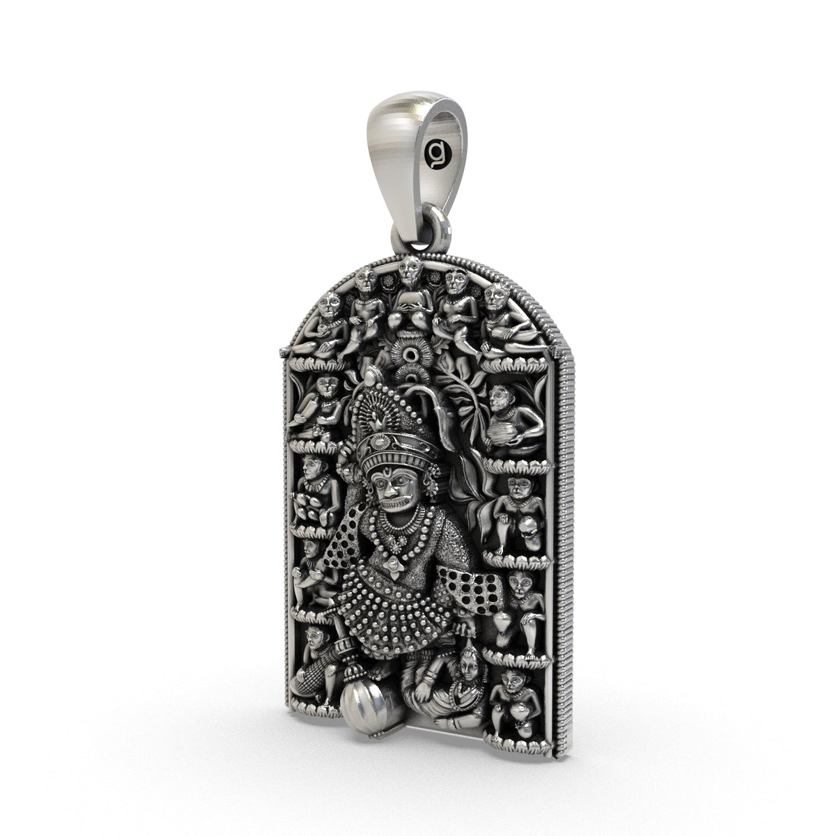 925 Silver Kashtbhanjan Dev Pendant – Sacred Hanuman Symbol for Protection, Strength & Obstacle Removal
