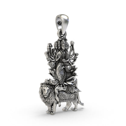 Handcrafted 925 silver Kamakhya locket side view
