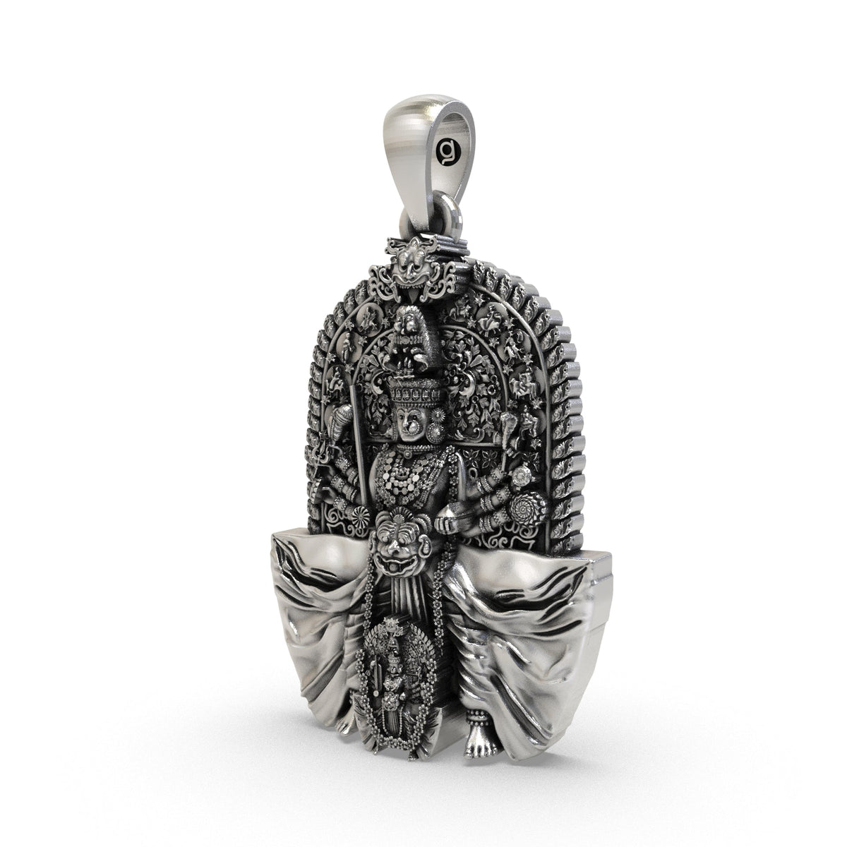 Shri Marikamba Devi silver locket detail