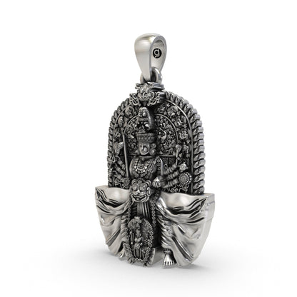 Shri Marikamba Devi silver locket detail